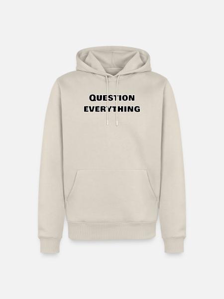 Alles hinterfragen - Männer Premium Bio Hoodie - Beige