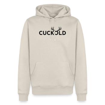 Cuck-Hörner - Männer Premium Bio Hoodie - Beige - Vorne - Thijin (182cm)