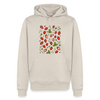Erdbeeren | Beeren Garten & Sommer - Männer Premium Bio Hoodie - Beige - Vorne - Thijin (182cm)