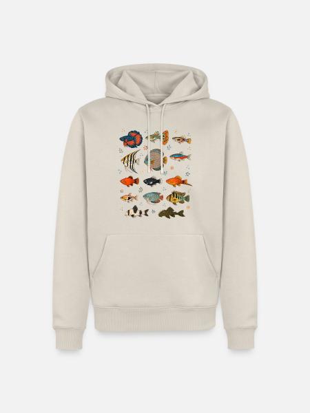 Tropische Fische | Aquarium & Zierfische - Männer Premium Bio Hoodie - Beige