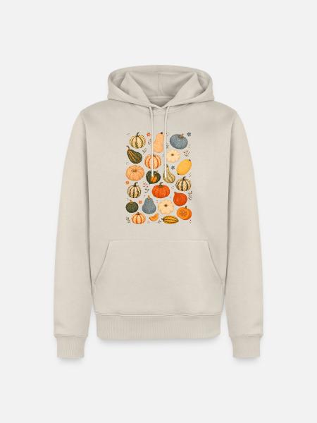 Kürbissorten | Herbst & Ernte - Männer Premium Bio Hoodie - Beige