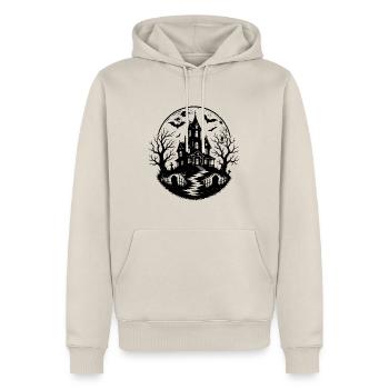 Halloween Spukhaus - Männer Premium Bio Hoodie - Beige - Vorne - Thijin (182cm)