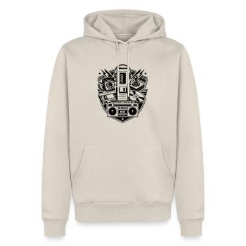 Retro Technik - Männer Premium Bio Hoodie - Beige - Vorne - Thijin (182cm)