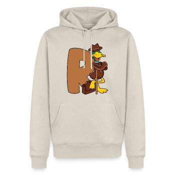 Rente - Männer Premium Bio Hoodie - Beige - Vorne - Thijin (182cm)