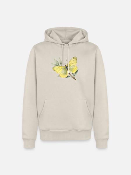 Zitronenschmetterling (Gonepteryx rhamni) - Männer Premium Bio Hoodie - Beige