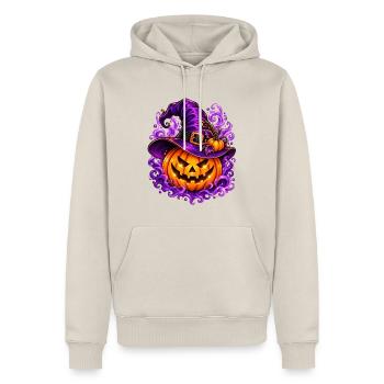 Halloween-Zauberhut Kürbis - Männer Premium Bio Hoodie - Beige - Vorne - Thijin (182cm)