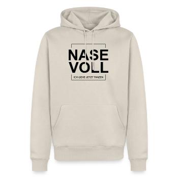 Nase voll – Ich geh jetzt tanzen - Techno - Männer Premium Bio Hoodie - Beige - Vorne - Thijin (182cm)