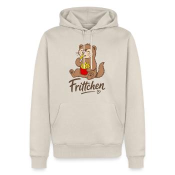 Frittchen Frettchen Pommes Frites Fritten - Männer Premium Bio Hoodie - Beige - Vorne - Thijin (182cm)