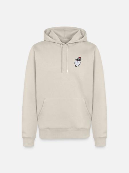 Weihnachtsmann & Co. KG Stickmotiv Weihnachtsmann - Männer Premium Bio Hoodie - Beige
