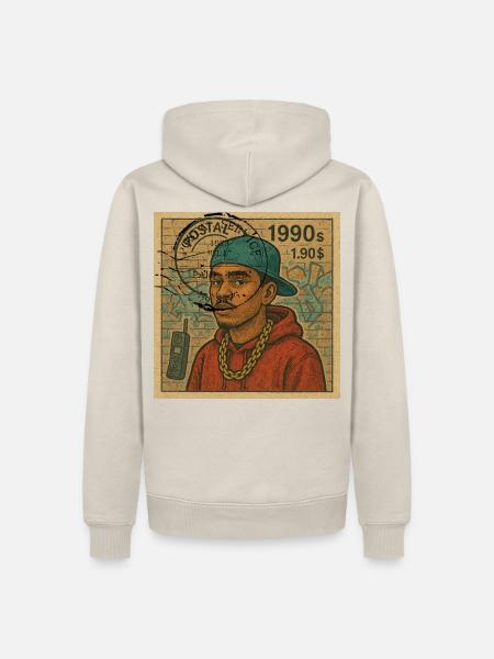 POSTSTEMPELJAHR 1990 - Männer Premium Bio Hoodie - Beige