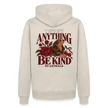 Be Kind To Animals Dachshund - Männer Premium Bio Hoodie - Beige - Hinten - Thijin (182cm)