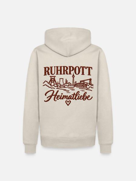 Ruhrpott Heimatliebe Industriekultur - Männer Premium Bio Hoodie - Beige