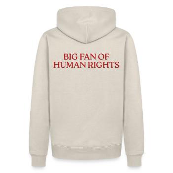 Big Fan Of Human Rights - Männer Premium Bio Hoodie - Beige - Hinten - Thijin (182cm)