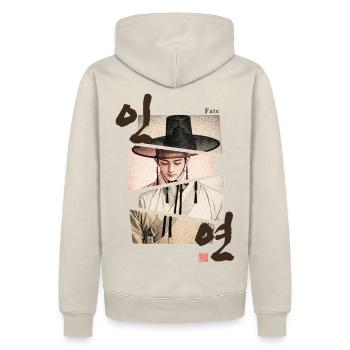Inyeon( Fate ) – Korean  hanbok  design - Männer Premium Bio Hoodie - Beige - Hinten - Thijin (182cm)