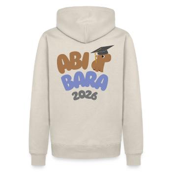 AbiBara 2026 – Chillen bis zum Abschluss - Männer Premium Bio Hoodie - Beige - Hinten - Thijin (182cm)