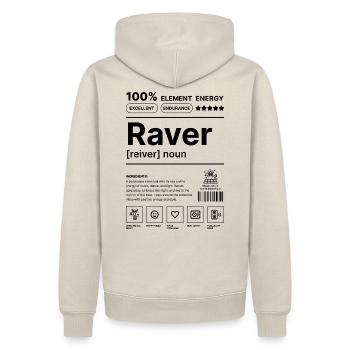 Raver-Lebensstil - Männer Premium Bio Hoodie - Beige - Hinten - Thijin (182cm)