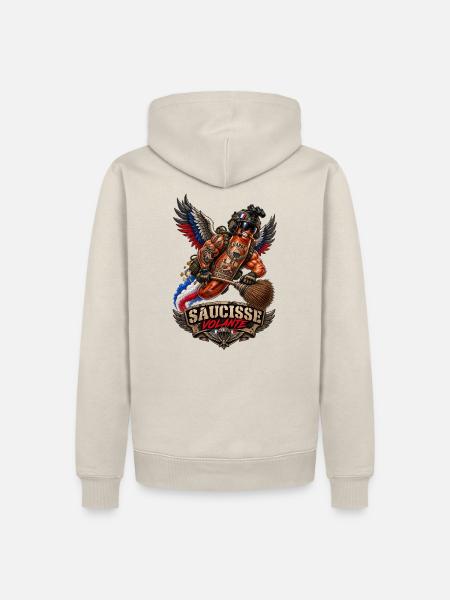 FLIEGENDE SAUT - Männer Premium Bio Hoodie - Beige