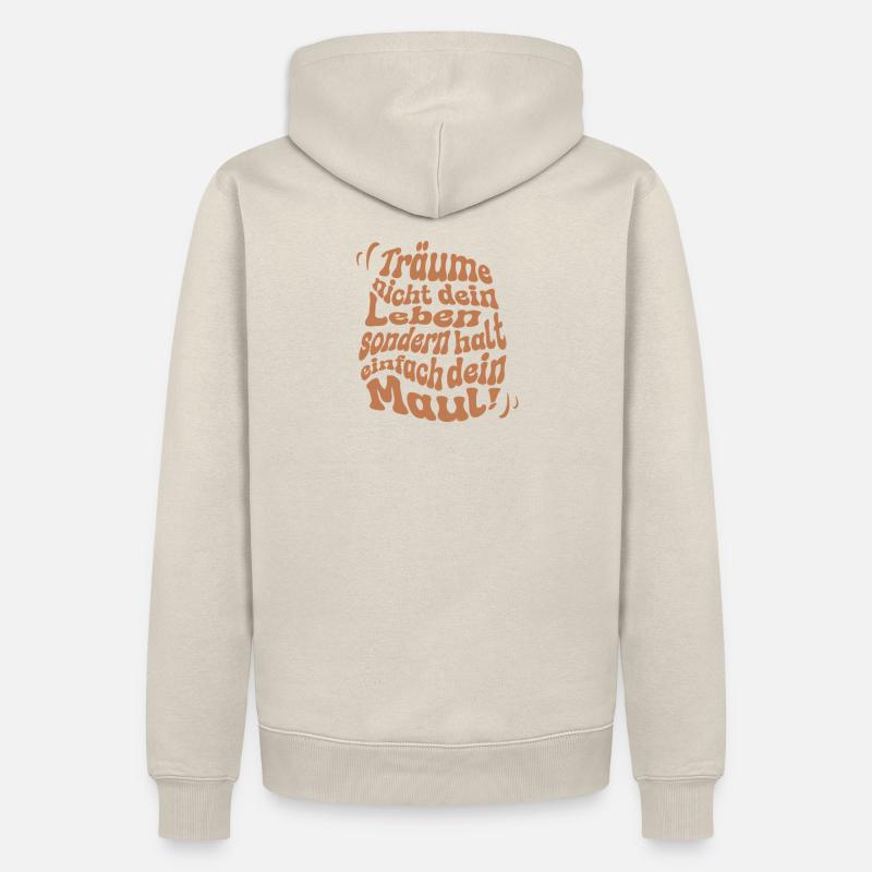 Arrête de rêver - Sweat à capuche Premium bio Homme - beige