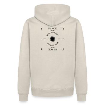 Peace is the new Luxury - Männer Premium Bio Hoodie - Beige - Hinten - Thijin (182cm)