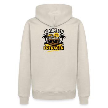 Kokosnuss Strandheld  - Männer Premium Bio Hoodie - Beige - Hinten - Thijin (182cm)