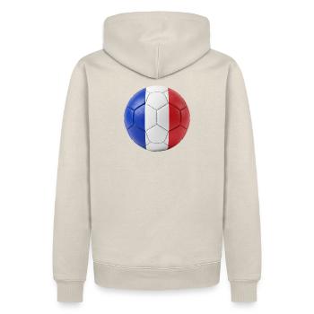FLAGGE FRANKREICHS AUF EINEM FUSSBALL - Männer Premium Bio Hoodie - Beige - Hinten - Thijin (182cm)