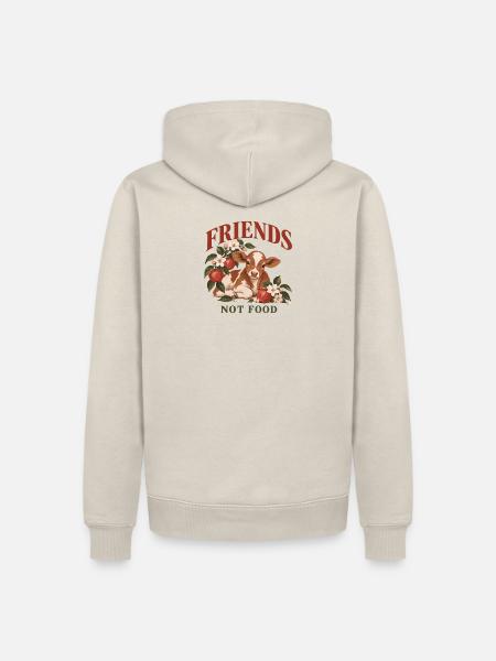 Friends Not Food Cow - Männer Premium Bio Hoodie - Beige