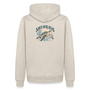Save Our Seas Sea Turtle - Männer Premium Bio Hoodie - Beige - Hinten - Thijin (182cm)