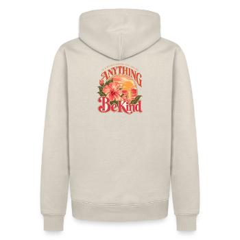 In A World Be Kind Tropical - Männer Premium Bio Hoodie - Beige - Hinten - Thijin (182cm)