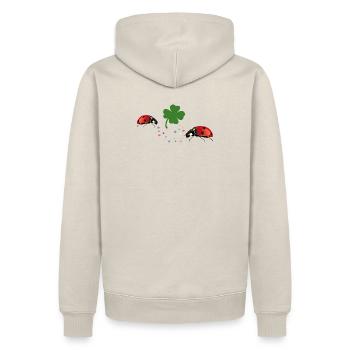 Ladybug Shamrock Lucky - Men’s Premium Organic Hoodie - beige - Back - Thijin (182cm)