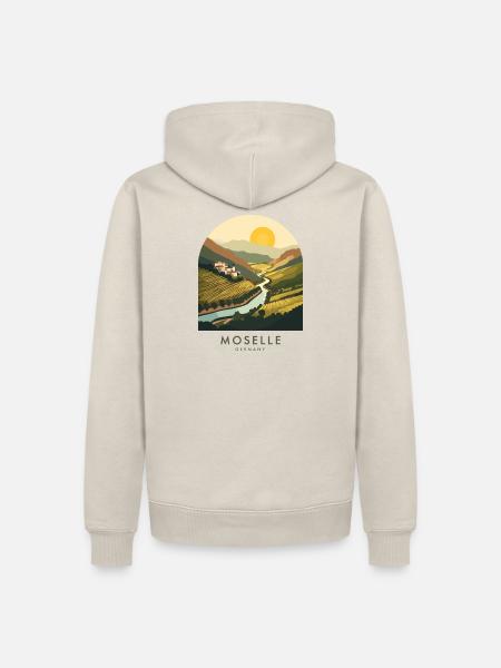 Moselle Germany Wine Country - Männer Premium Bio Hoodie - Beige