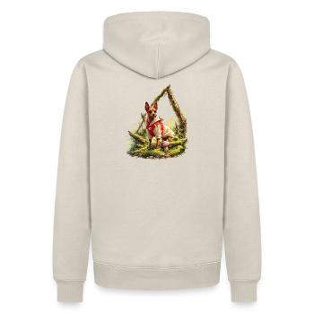 Pinscher Forest Explorer Hund - Männer Premium Bio Hoodie - Beige - Hinten - Thijin (182cm)