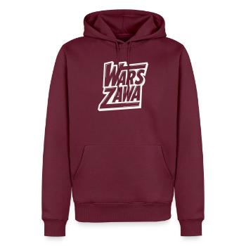 Warschau, Warszawa Logo - Männer Premium Bio Hoodie - Burgunderrot - Vorne - Nico (187cm)