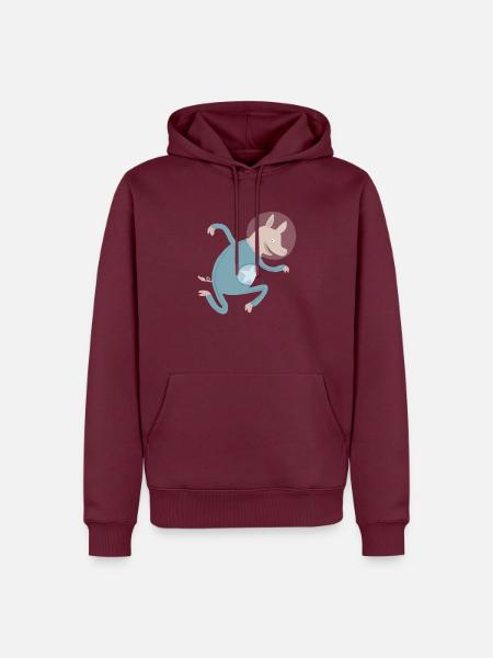 Schwein im All - Männer Premium Bio Hoodie - Burgunderrot