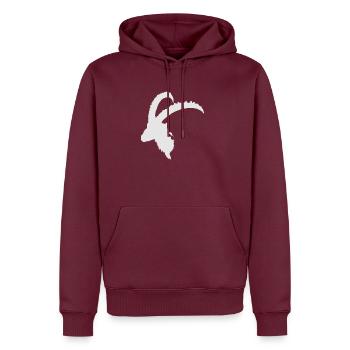 Capricorne sait - Sweat à capuche Premium bio Homme - bourgogne - Devant - Nico (187cm)