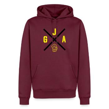 jga_002 - Männer Premium Bio Hoodie - Burgunderrot - Vorne - Nico (187cm)