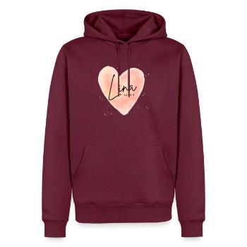 Lina Namensbedeutung Licht Strahlende Carolina - Männer Premium Bio Hoodie - Burgunderrot - Vorne - Nico (187cm)