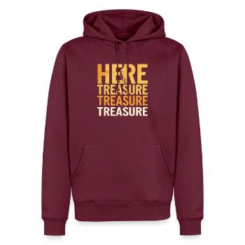 Chasseur de trésors Dicton pour les hommes - Sweat à capuche Premium bio Homme - bourgogne - Devant - Nico (187cm)