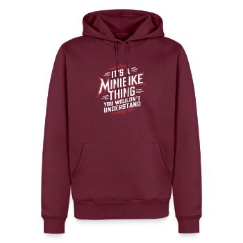 Minibike-Fan mit Herz - Männer Premium Bio Hoodie - Burgunderrot - Vorne - Nico (187cm)