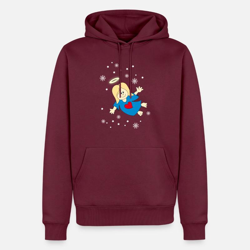 Weihnachtsengel mit Schneeflocken süßer engel - Männer Premium Bio Hoodie - Burgunderrot