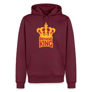 Logo de la fête du roi d’anniversaire - Sweat à capuche Premium bio Homme - bourgogne - Devant - Nico (187cm)