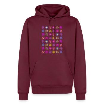 flowers 3col vers2 - Männer Premium Bio Hoodie - Burgunderrot - Vorne - Nico (187cm)