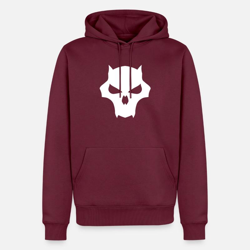 Loup - Sweat à capuche Premium bio Homme - bourgogne
