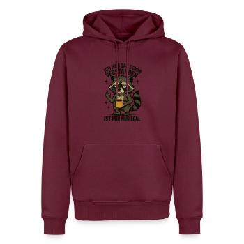 Hab Das Schon Verstanden Ist Mir Nur Egal - Männer Premium Bio Hoodie - Burgunderrot - Vorne - Nico (187cm)