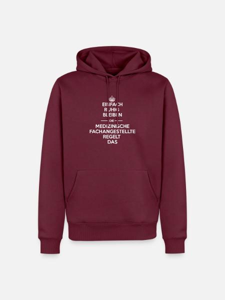 MFA - Ruhig bleiben - Männer Premium Bio Hoodie - Burgunderrot