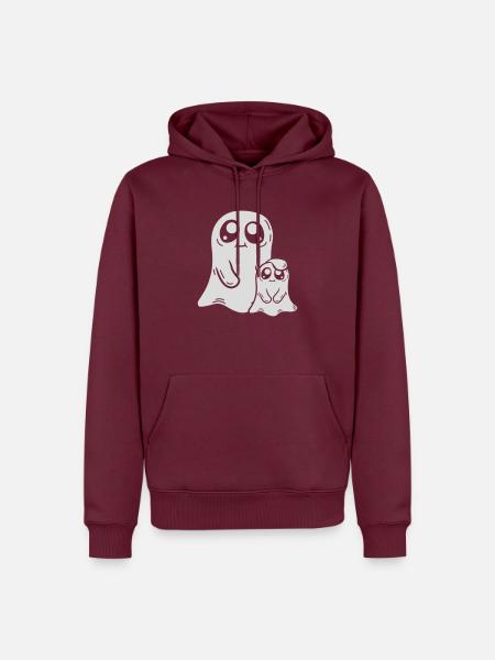Papa Kind Geist Comic - Männer Premium Bio Hoodie - Burgunderrot