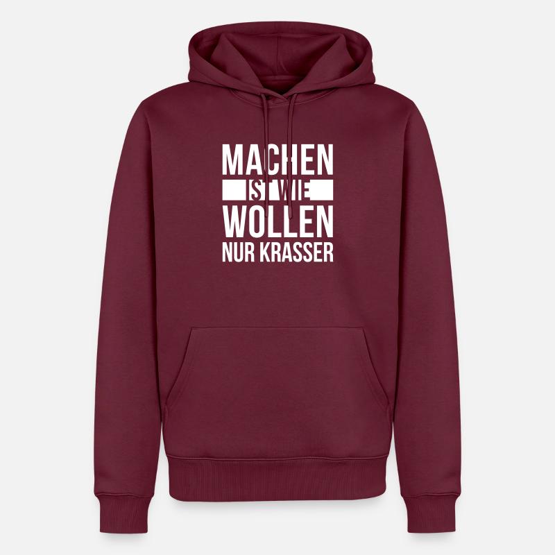 Machen ist krasser, Farbwechsel möglich - Männer Premium Bio Hoodie - Burgunderrot
