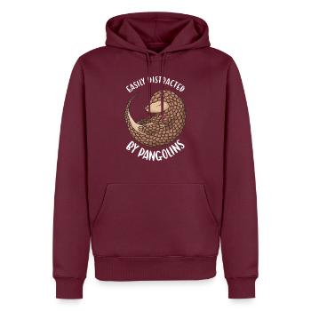 Facilement distrait par les pangolins Pangolin - Sweat à capuche Premium bio Homme - bourgogne - Devant - Nico (187cm)