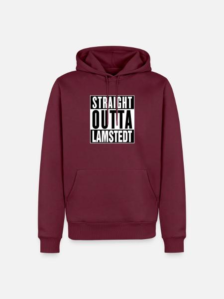 Straight Outta Lamstedt - Männer Premium Bio Hoodie - Burgunderrot