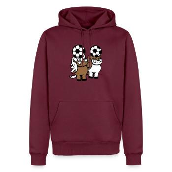 Horses Soccer Team Ball Game Header Club Fan - Men’s Premium Organic Hoodie - burgundy - Front - Nico (187cm)