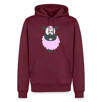 little sheep - Männer Premium Bio Hoodie - Burgunderrot - Vorne - Nico (187cm)